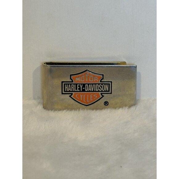 Harley-Davidson Silver and Orange Money Clip - Picture 1 of 3